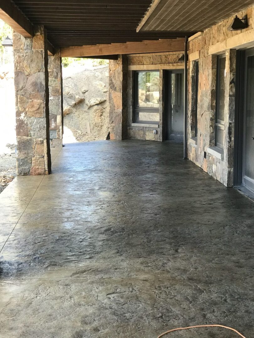 Outdoor concrete flooring